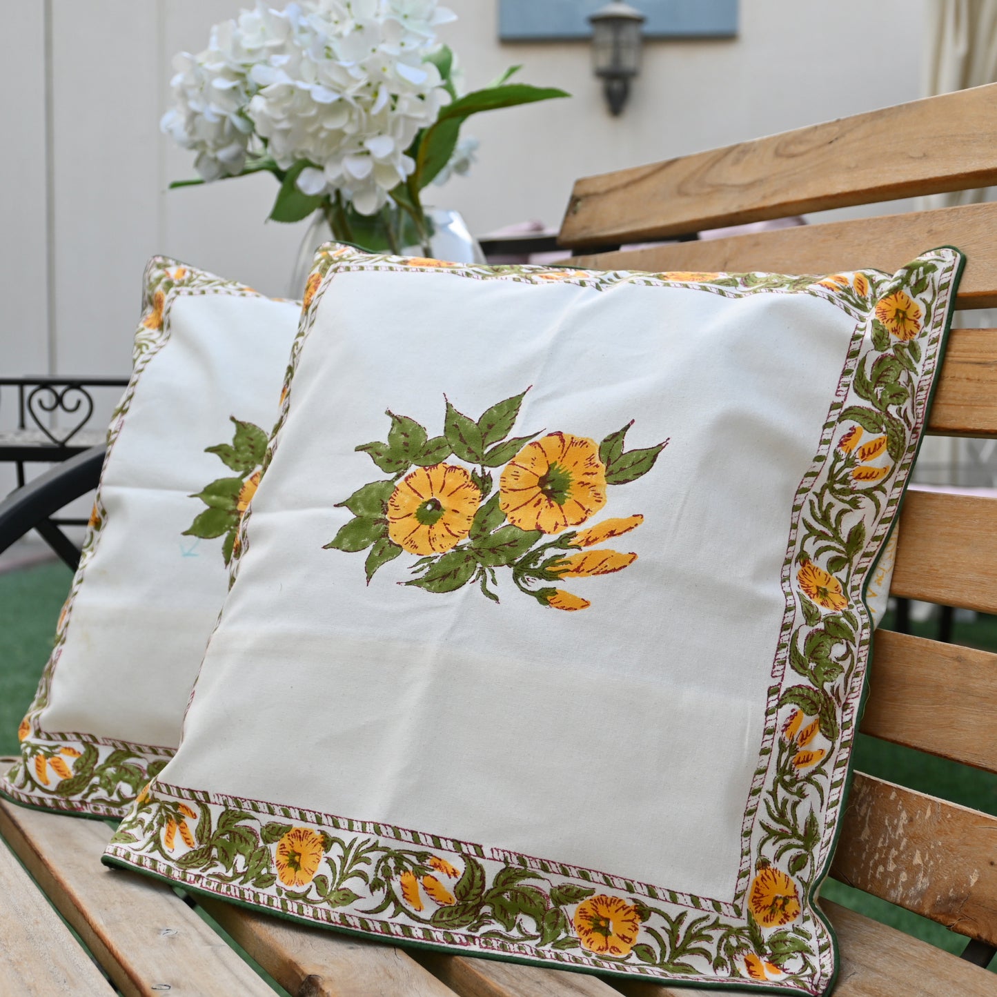 Hand Block Printed Cushion Cover (Set of 2) - Urban Roots
