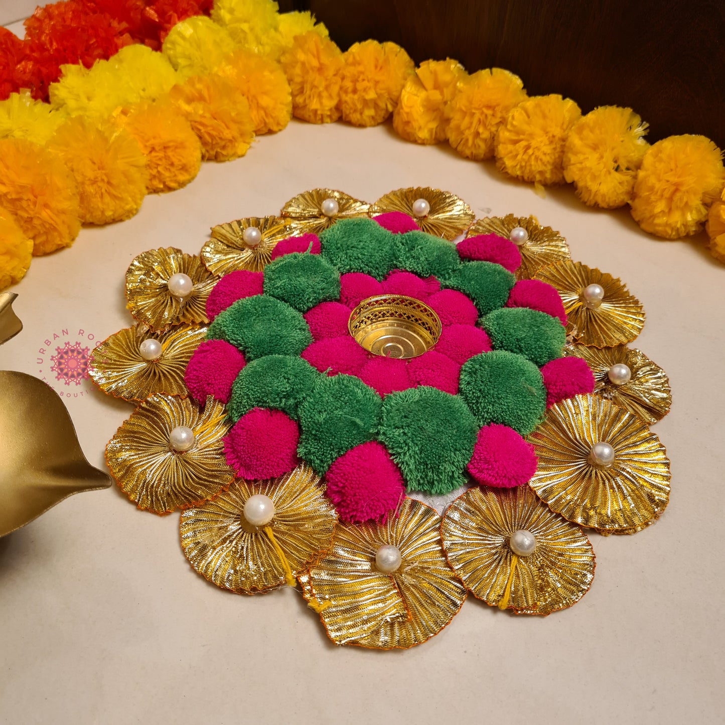 Rangoli Mat With Tea Light Holder - Urban Roots