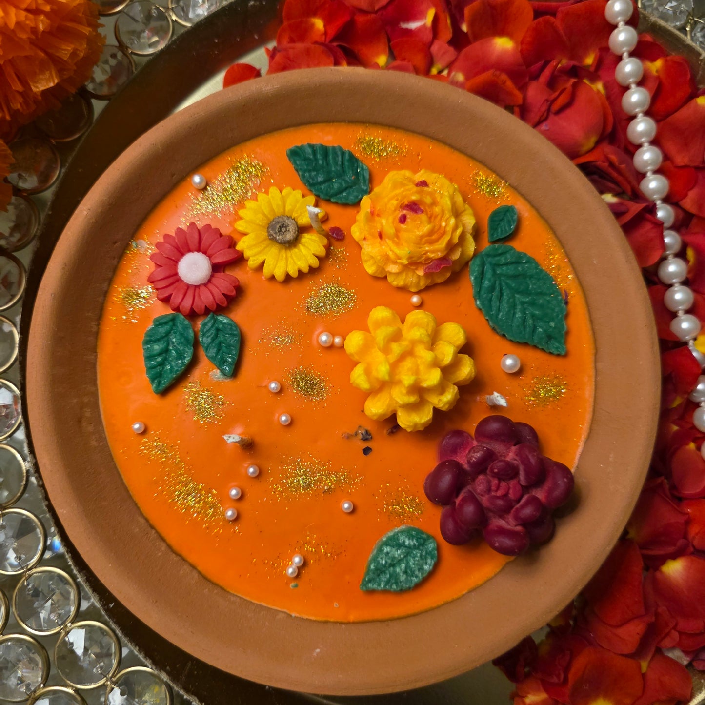 Mix Flower Theme Candle