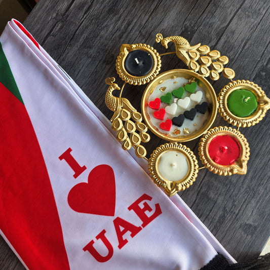 Peacock-Inspired UAE National Day Urli Candle