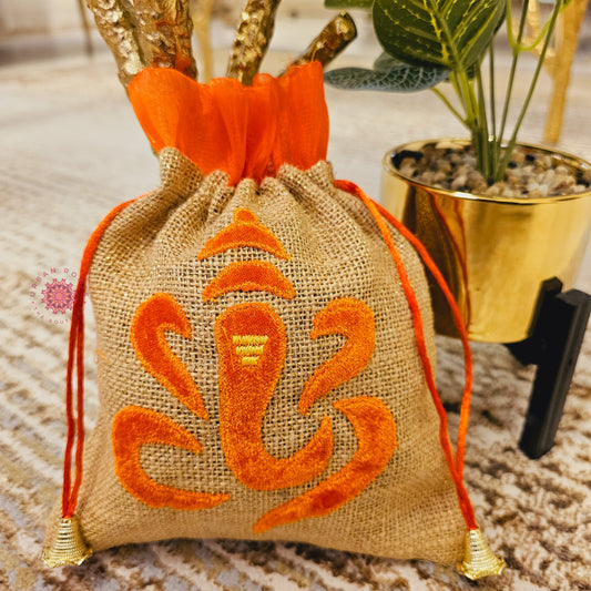 Ganpati Potli Gifting Bag Orange