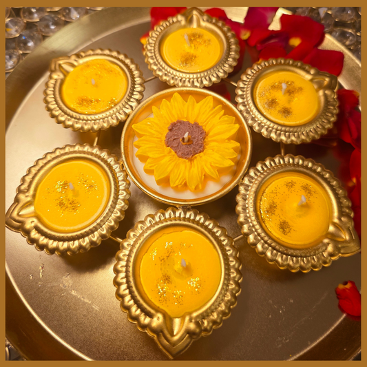 Sunflower Urli Candle