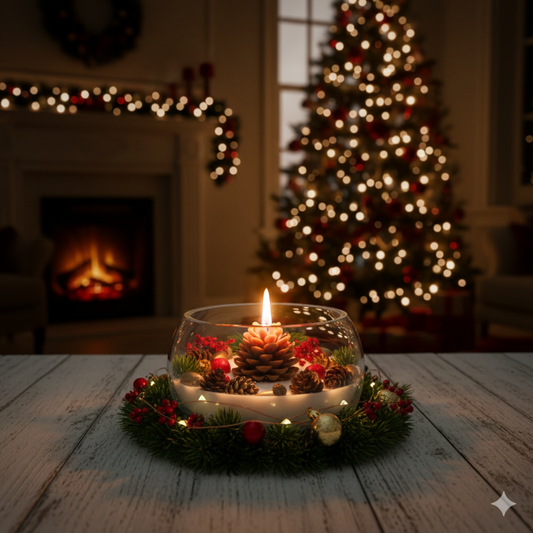 Christmas Theme Candle Centerpiece 3