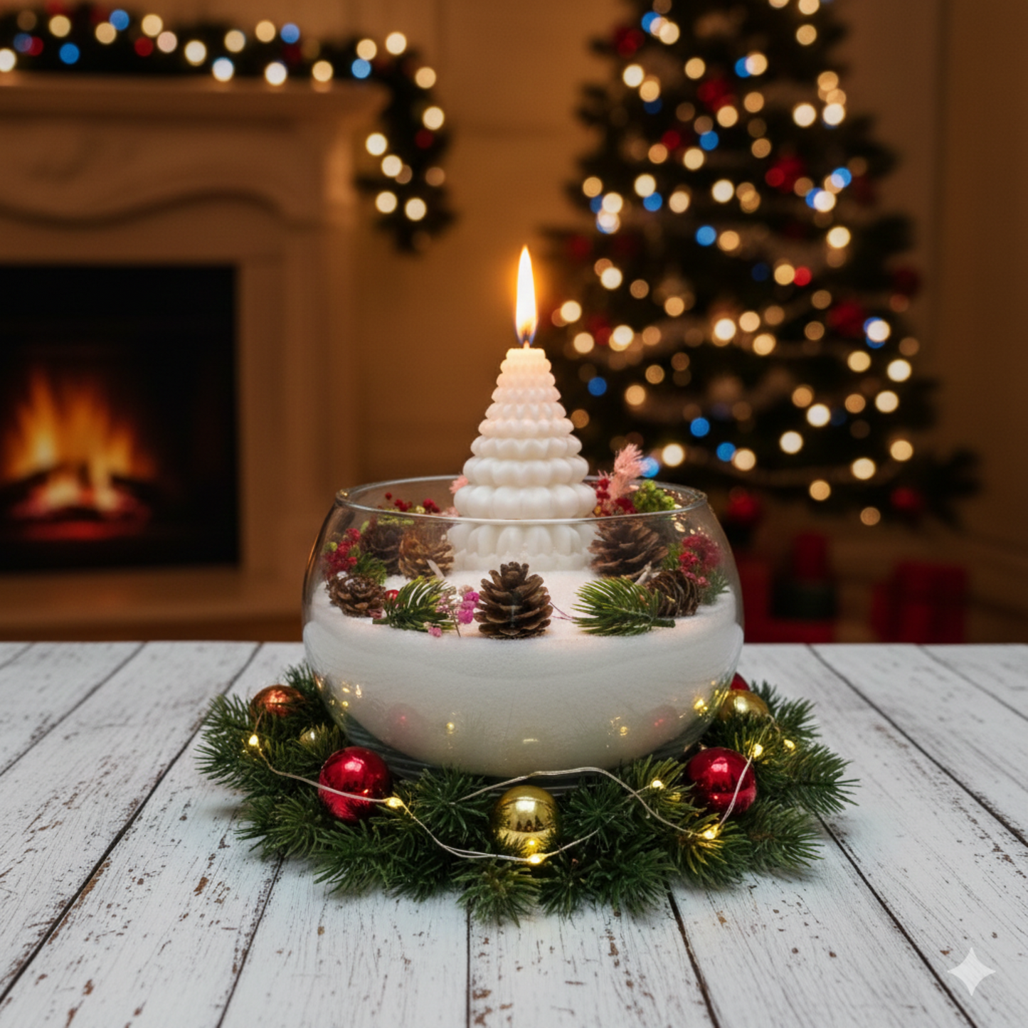 Christmas Theme Candle Centerpiece 2
