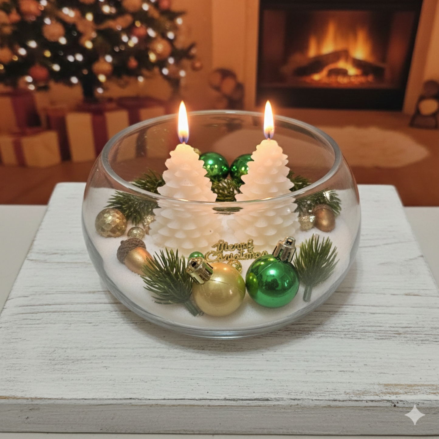 Christmas Theme Candle Centerpiece 1