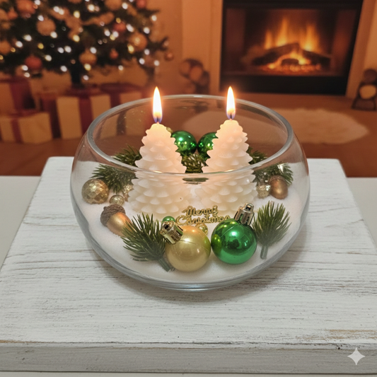 Christmas Theme Candle Centerpiece 1
