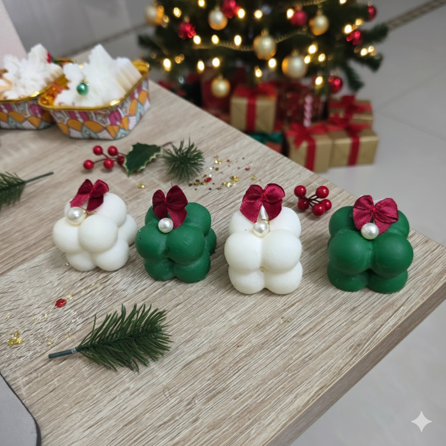Christmas Theme Candle Set of 4