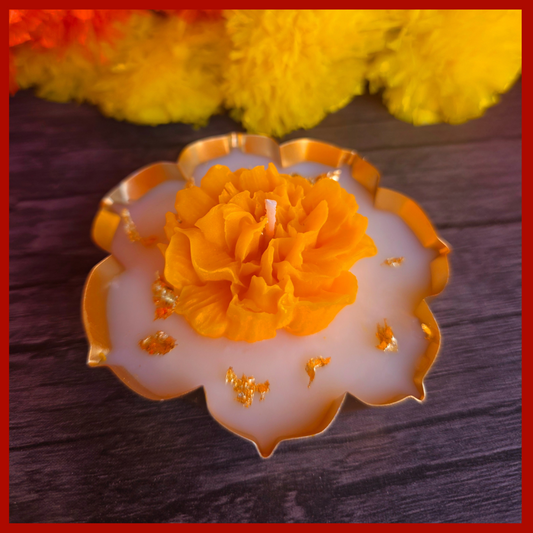Genda Phool Urli Candle Yellow