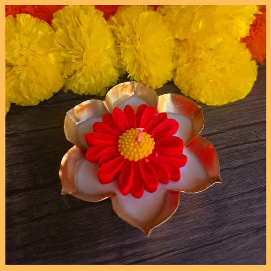 Daisy Flower Urli Candle