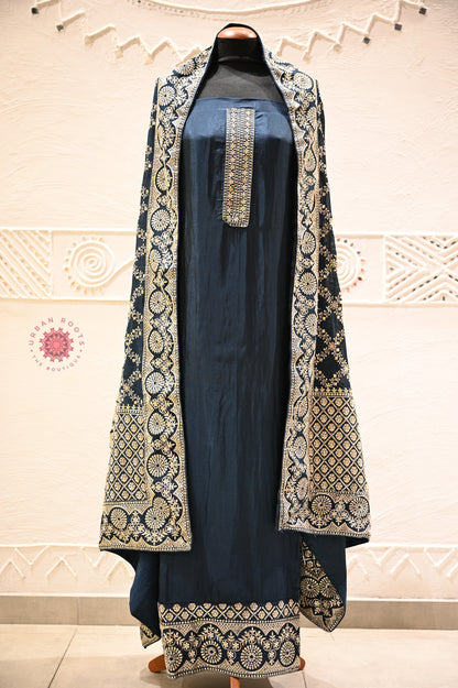 Silk Festive Suit With Heavy Embroidery Dupatta