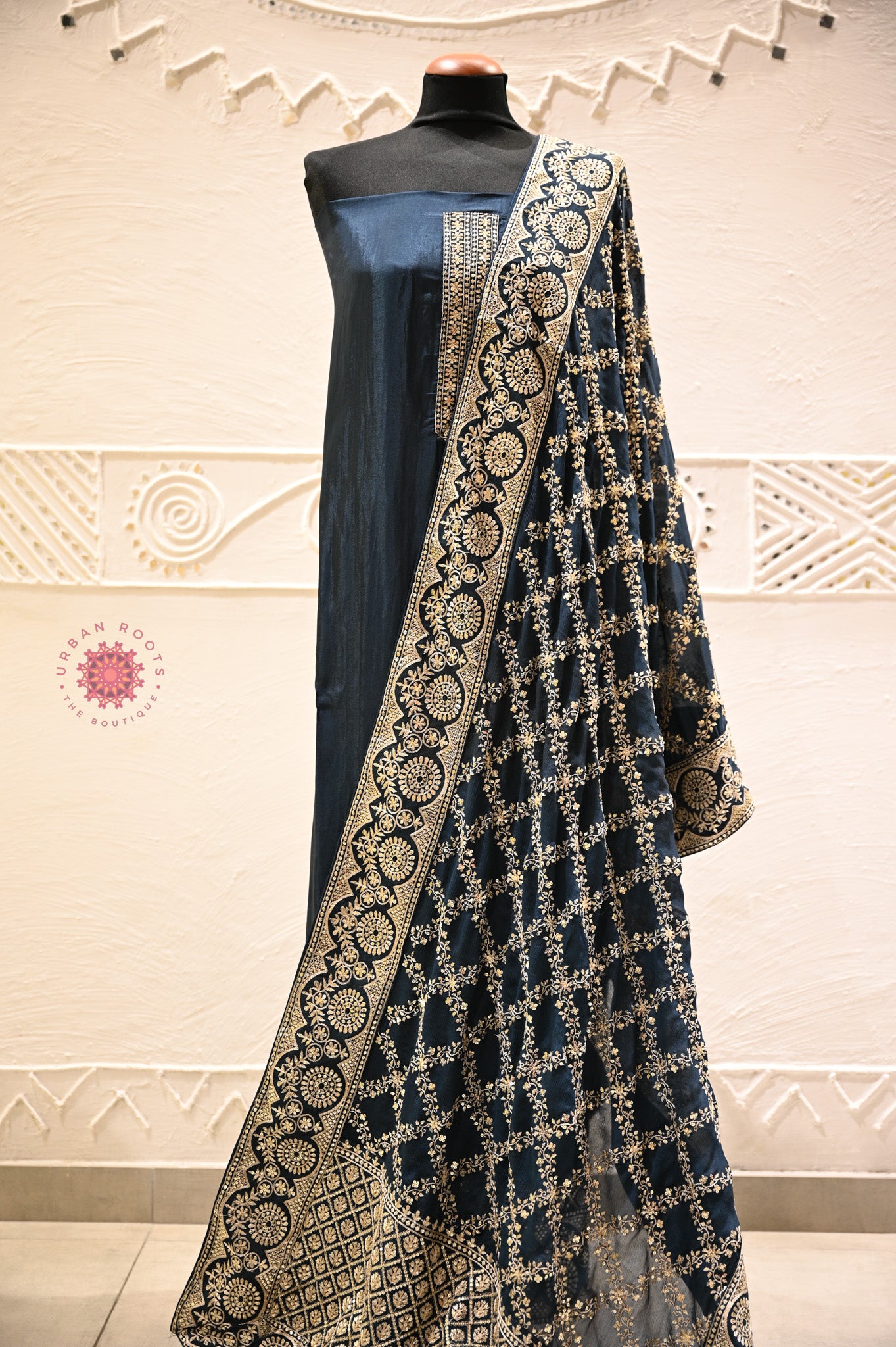 Silk Festive Suit With Heavy Embroidery Dupatta