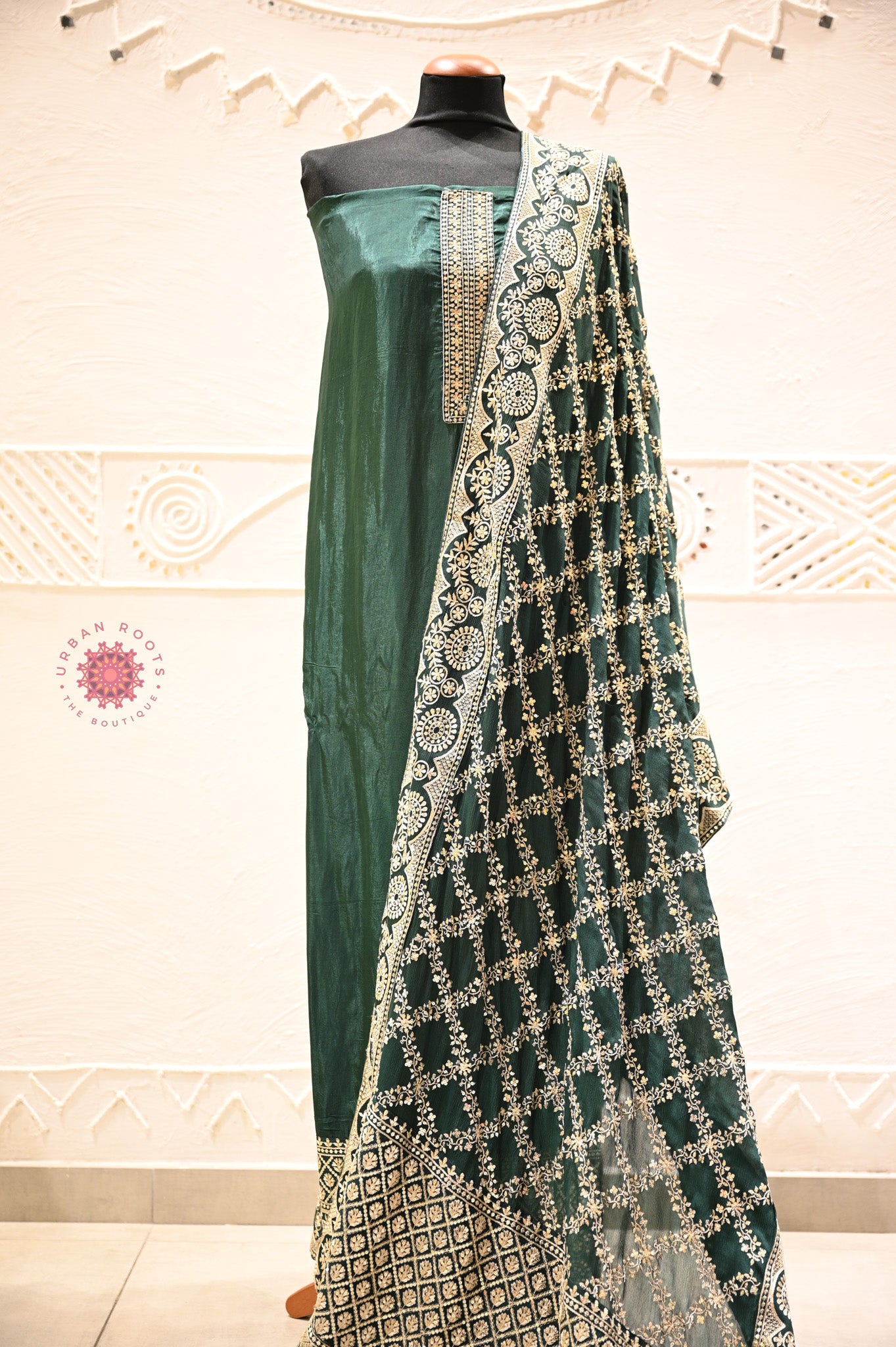 Silk Festive Suit With Heavy Embroidery Dupatta