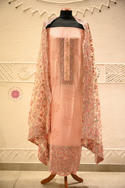 Georgette Festive Suit With Organza Dupatta