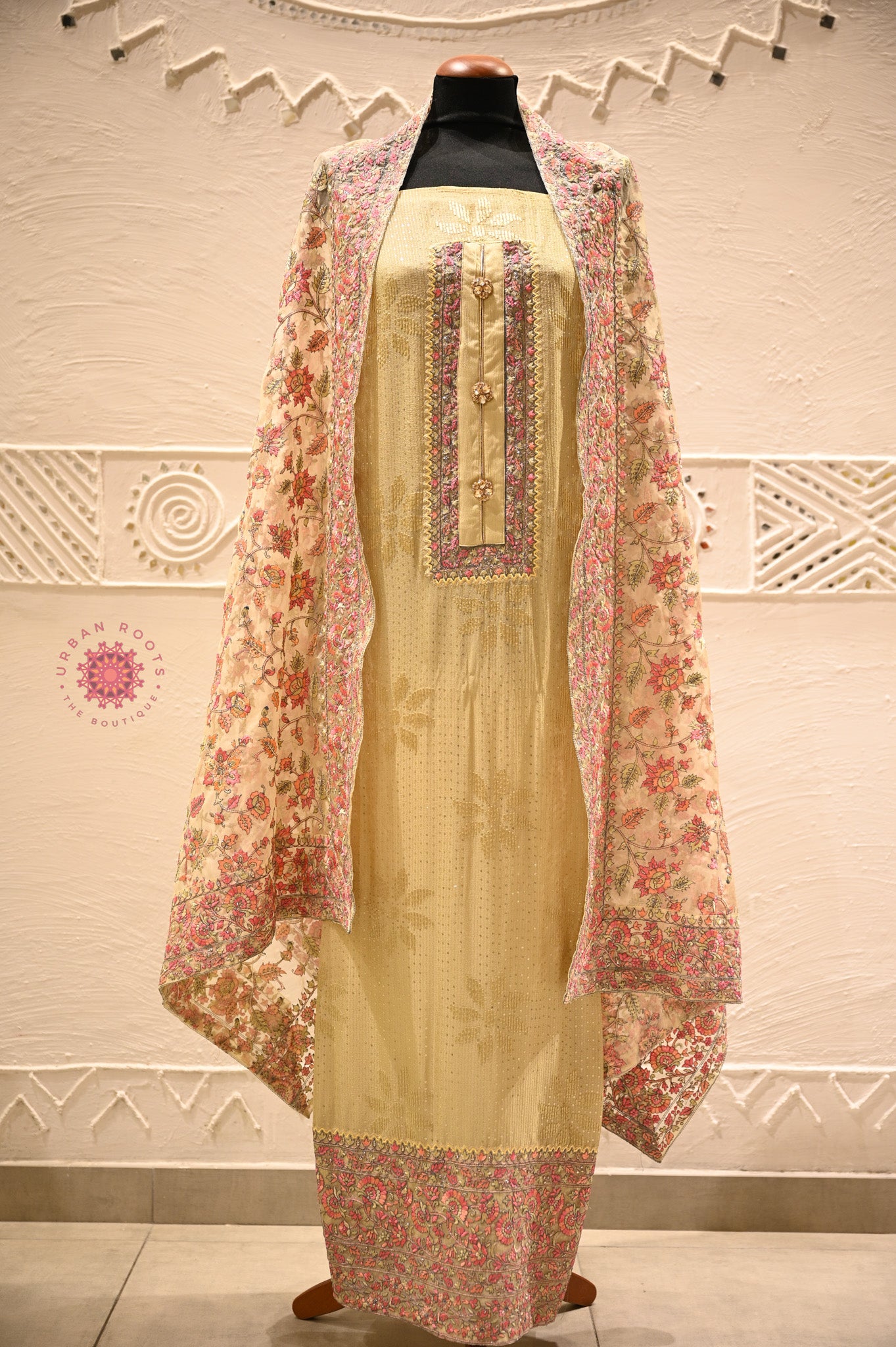 Georgette Festive Suit With Organza Dupatta