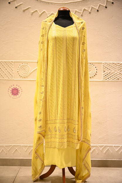 Georgette Chikankari Festive Suit With Chiffon Dupatta