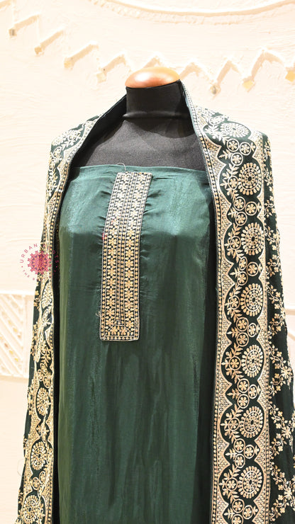 Silk Festive Suit With Heavy Embroidery Dupatta