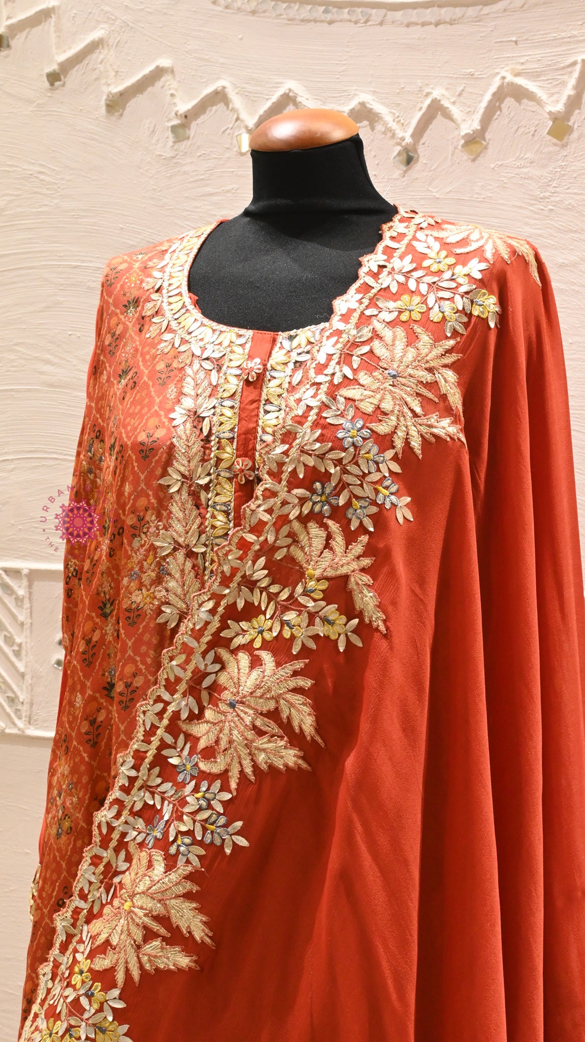 Silk Festive Suit With Gota Work