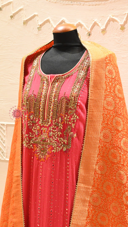 Georgette Festive Suit With Banarasi Dupatta