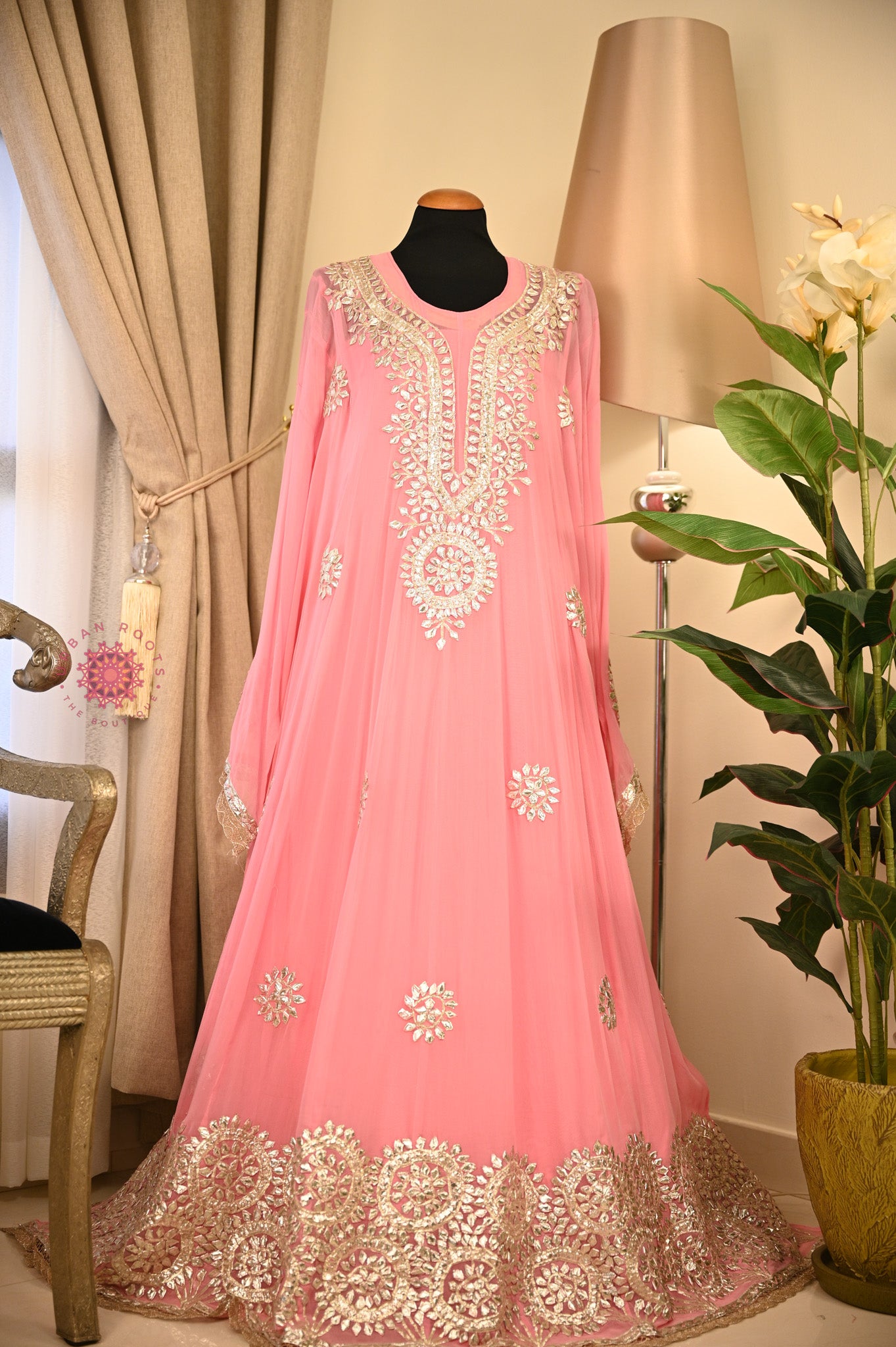 Georgette Anarkali With Hand Gota Work