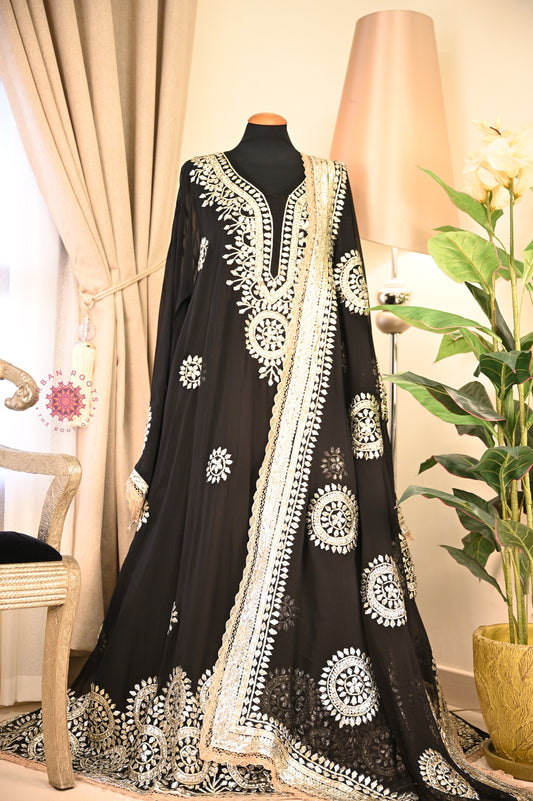 Georgette Anarkali With Hand Gota Work