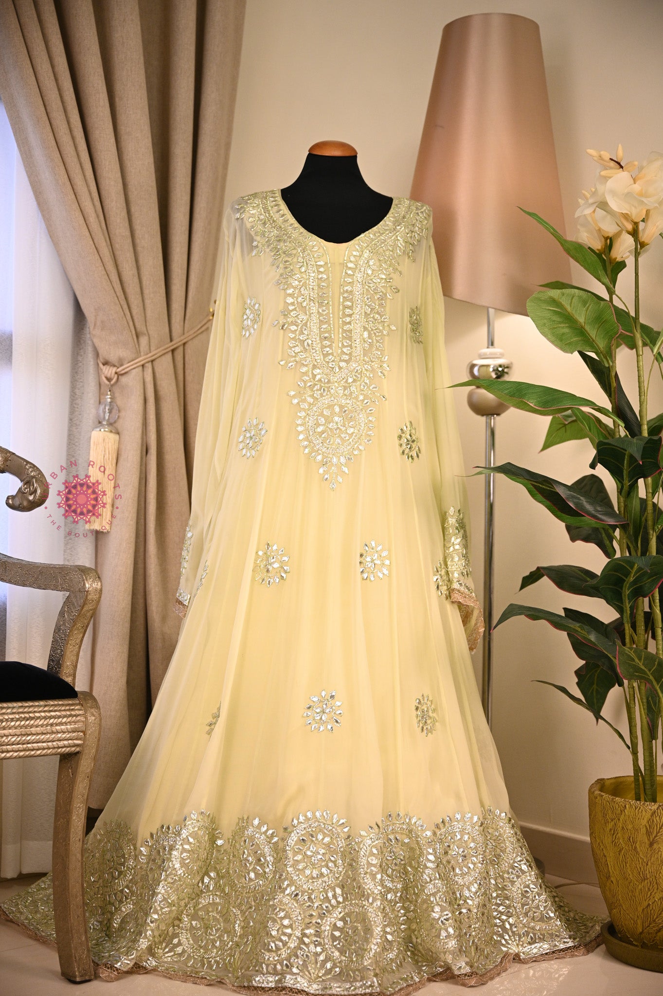 Georgette Anarkali With Hand Gota Work