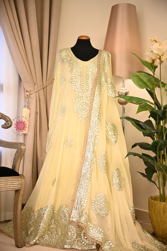 Georgette Anarkali With Hand Gota Work