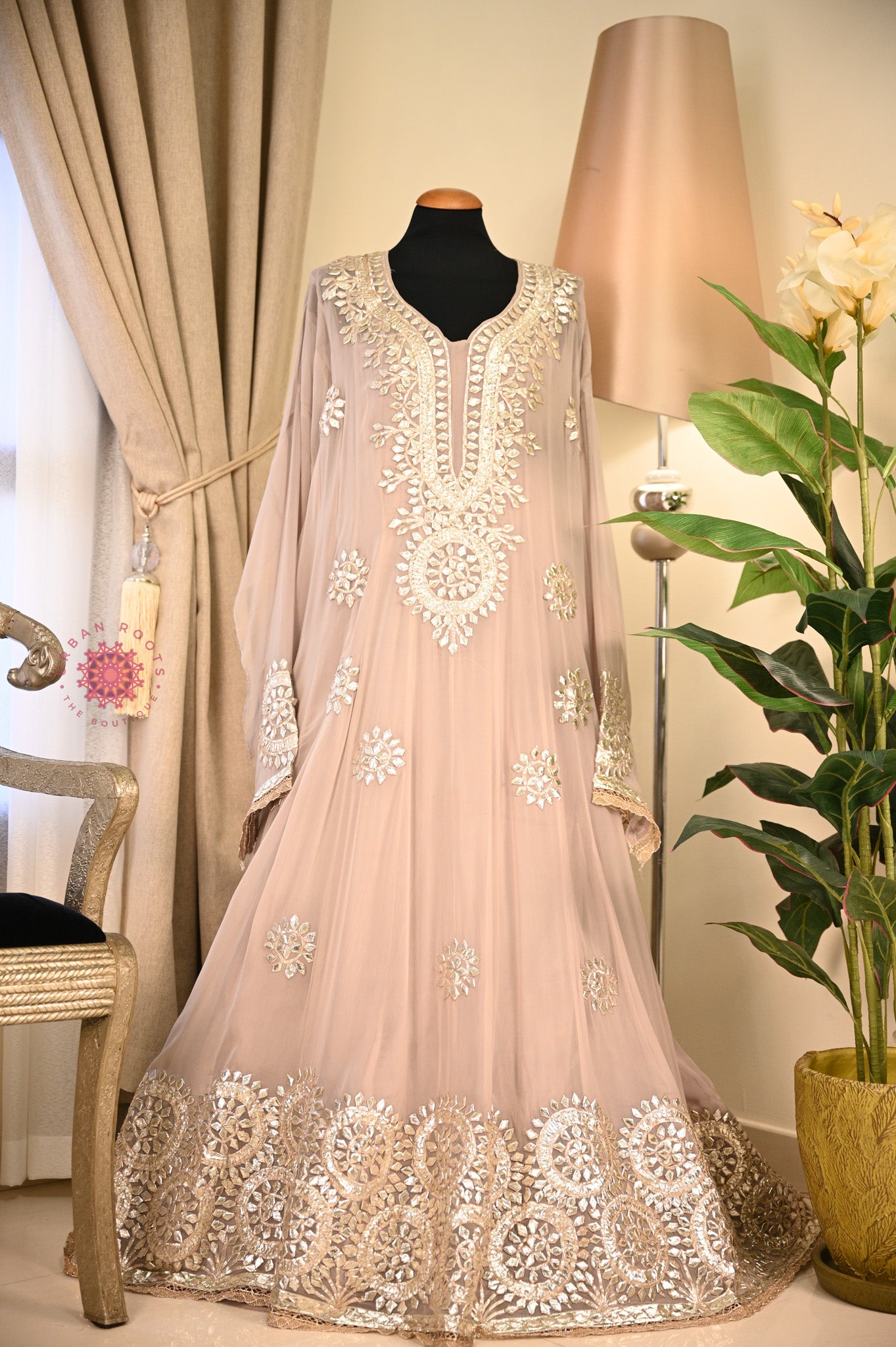 Georgette Anarkali With Hand Gota Work