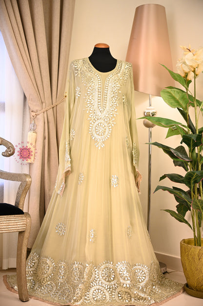 Georgette Anarkali With Hand Gota Work