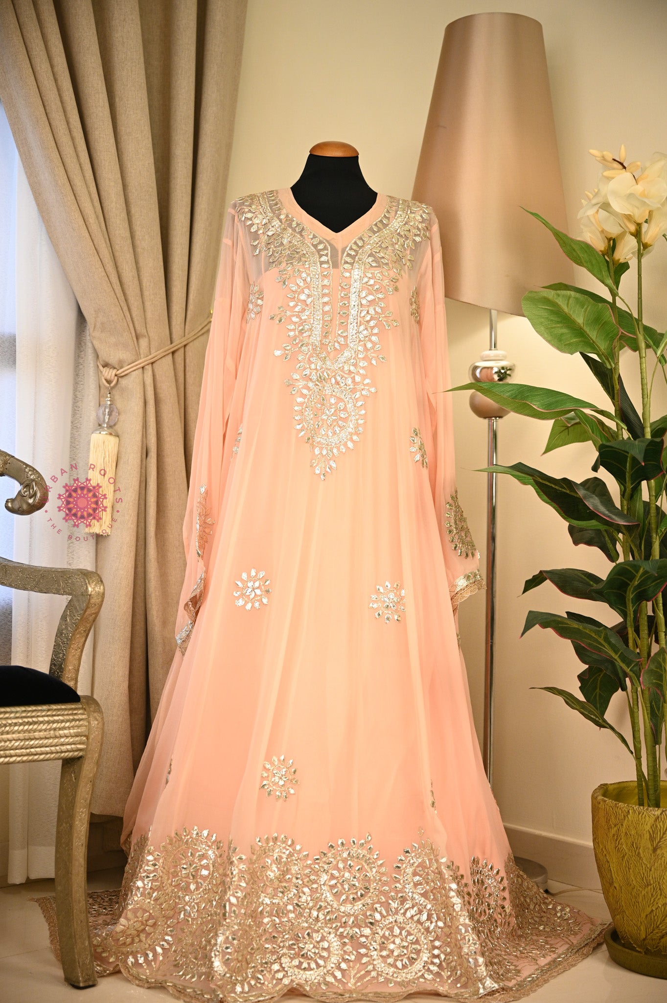 Georgette Anarkali With Hand Gota Work