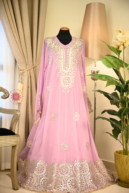 Georgette Anarkali With Hand Gota Work