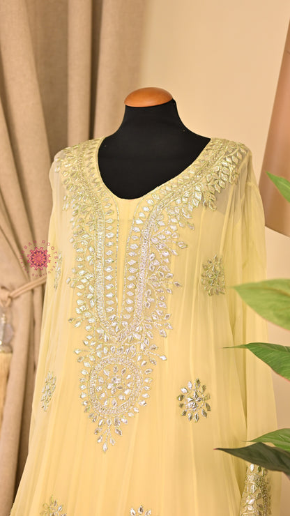 Georgette Anarkali With Hand Gota Work