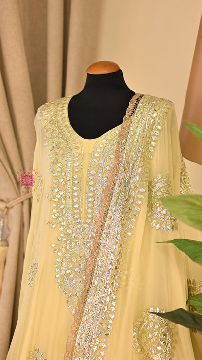 Georgette Anarkali With Hand Gota Work