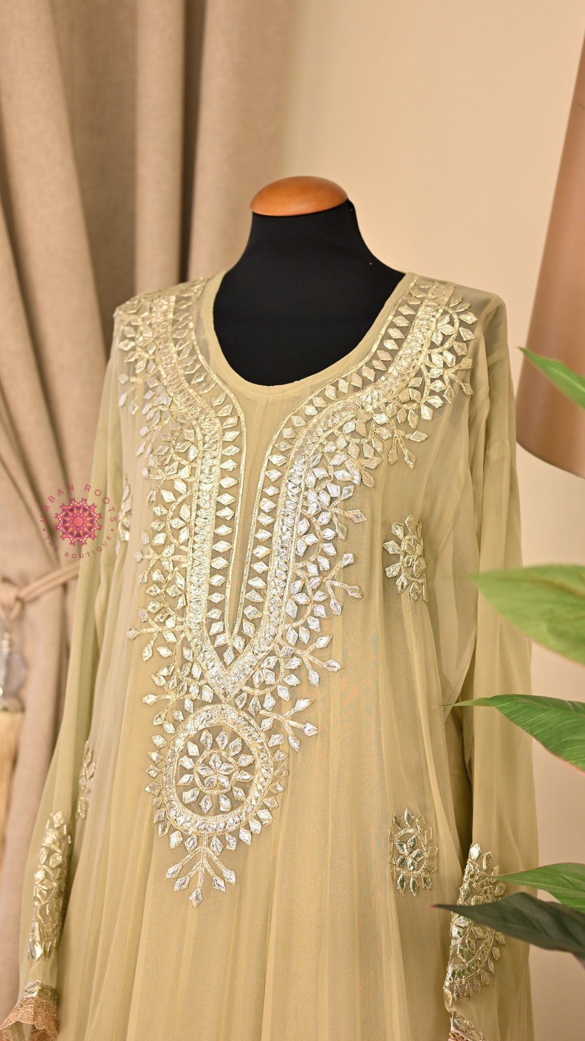 Georgette Anarkali With Hand Gota Work