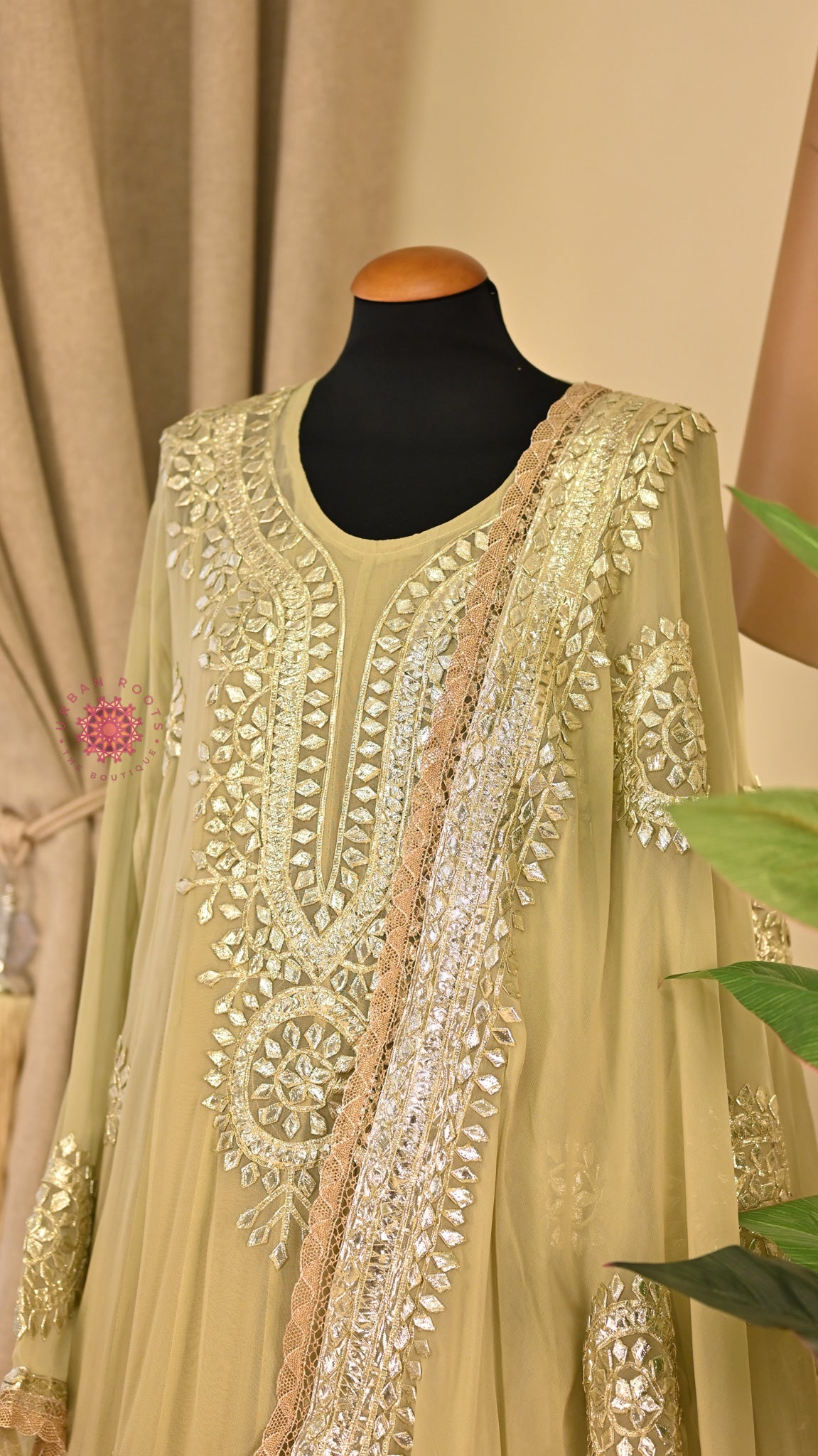 Georgette Anarkali With Hand Gota Work