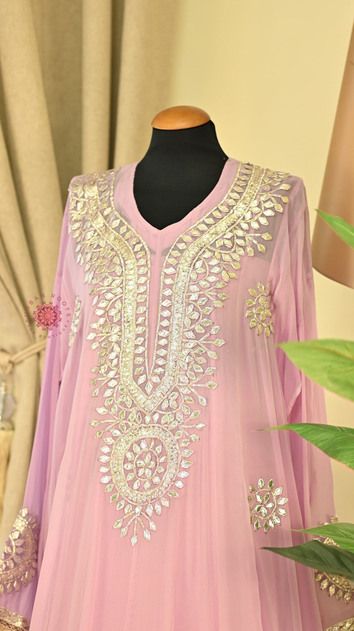 Georgette Anarkali With Hand Gota Work