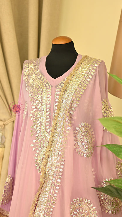 Georgette Anarkali With Hand Gota Work