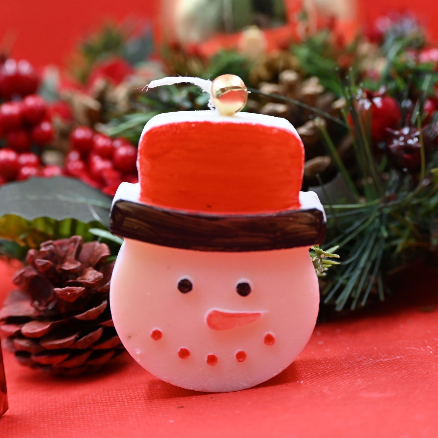 Snowman Face Candle