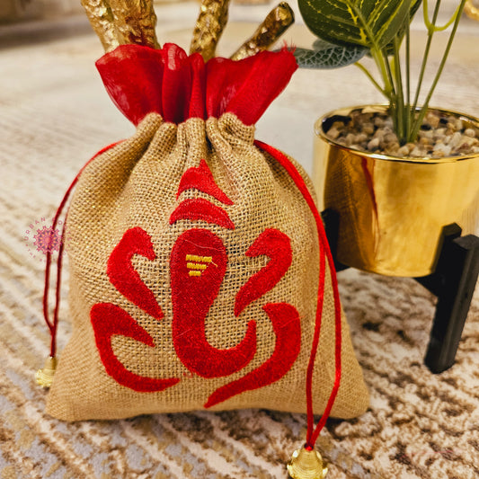 Ganpati Potli Gifting Bag Red