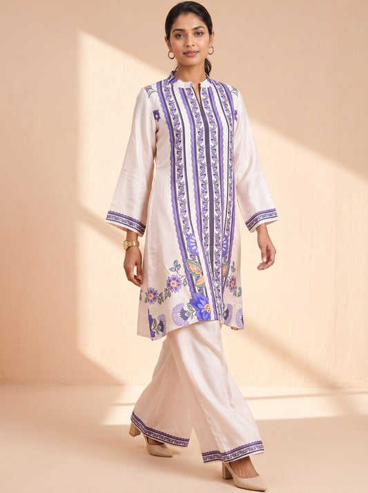 Noor-e-Lilac Printed Kurta & Palazzo Set