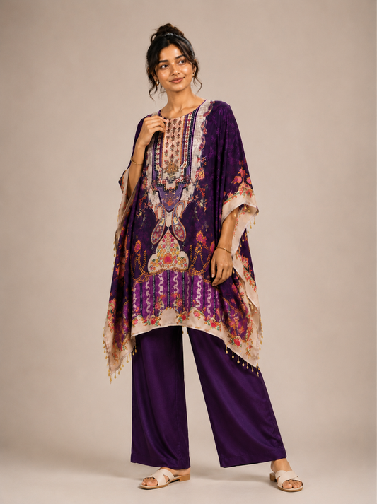 Nooré Violet Kaftan Co-Ord Set