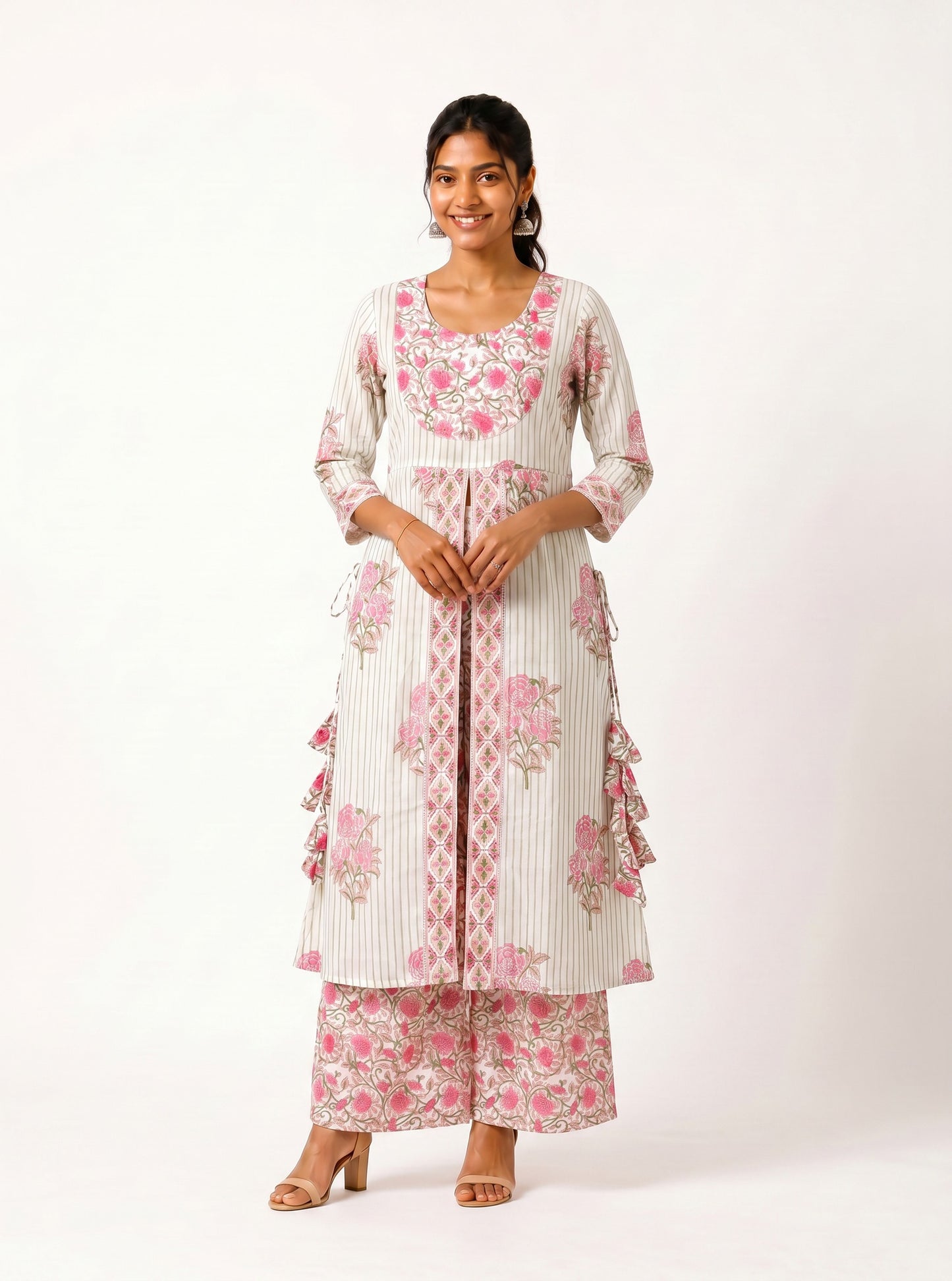 Rosé Vanya Floral Kurta Palazzo Set
