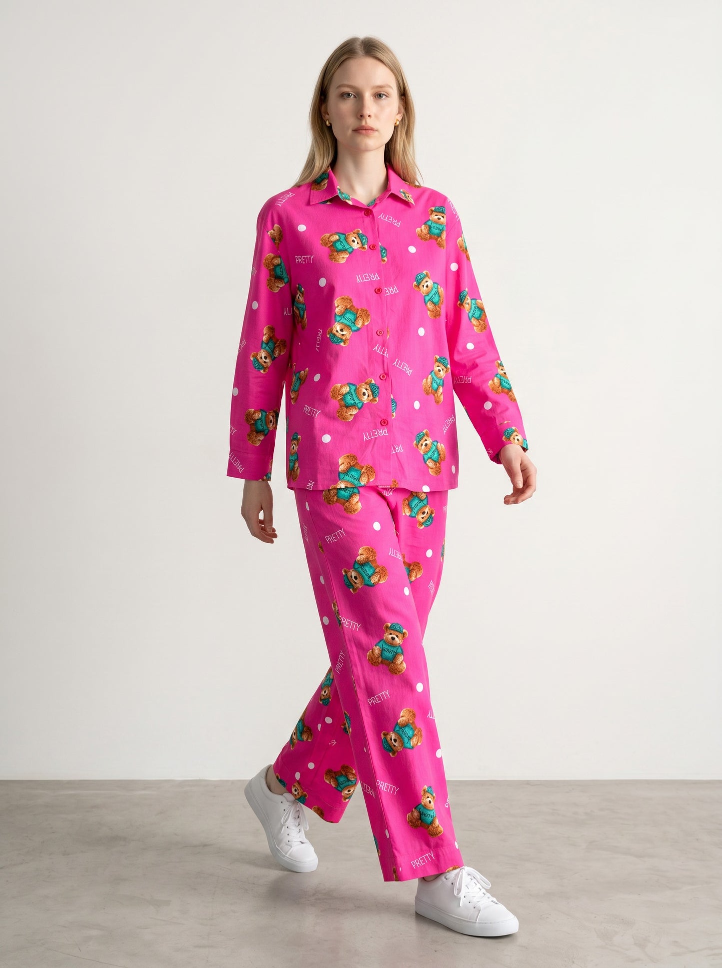Candy Pink Teddy Lounge Co-ord Set