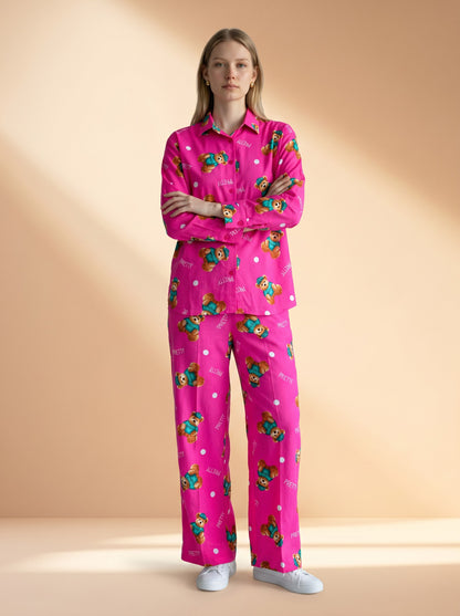 Candy Pink Teddy Lounge Co-ord Set