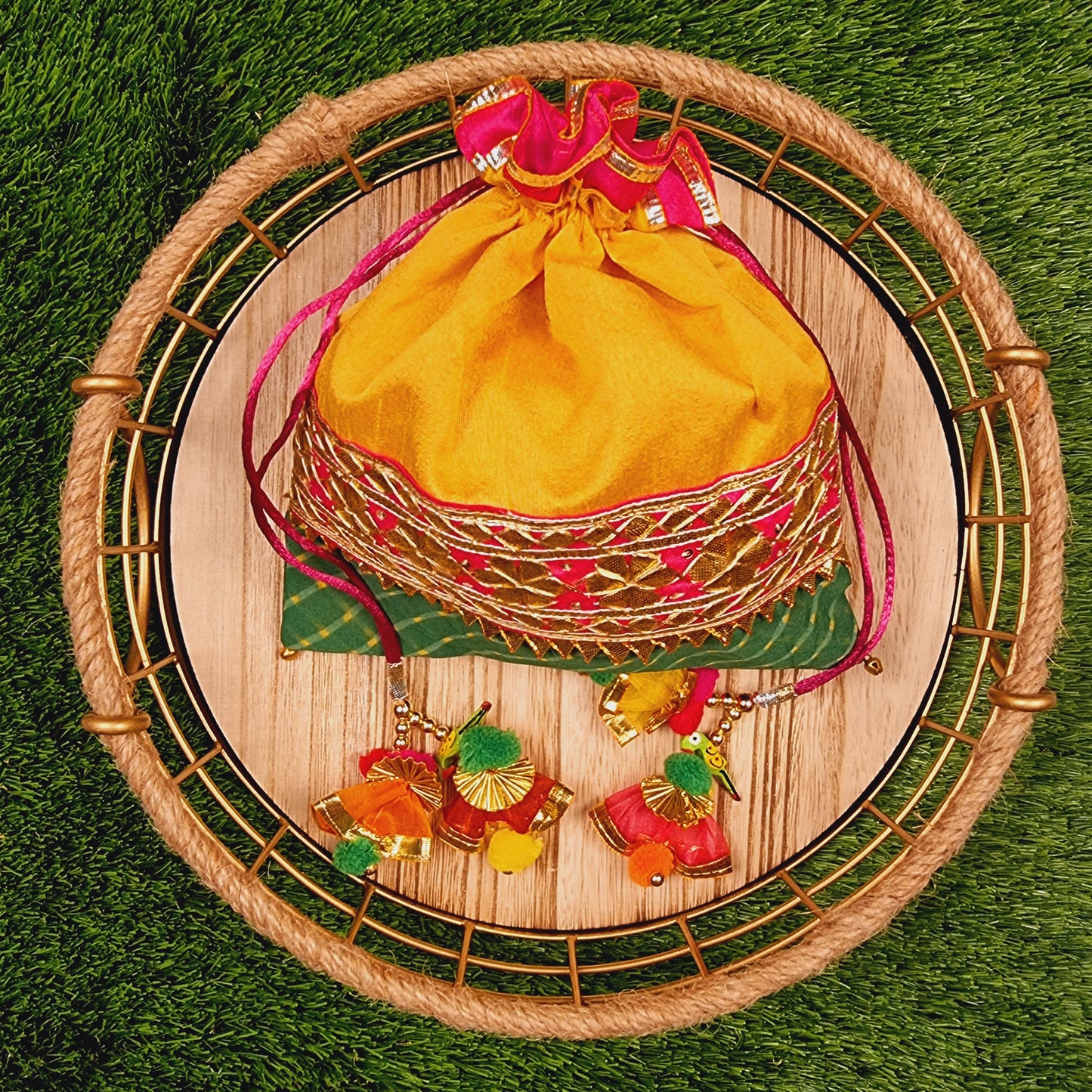Lehriya Potli Gifting Bag Yellow