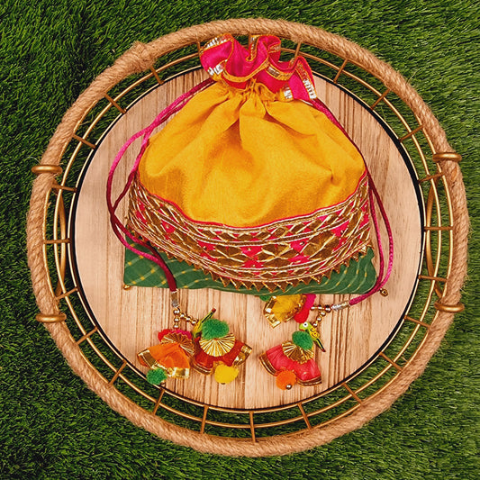 Lehriya Potli Gifting Bag Yellow