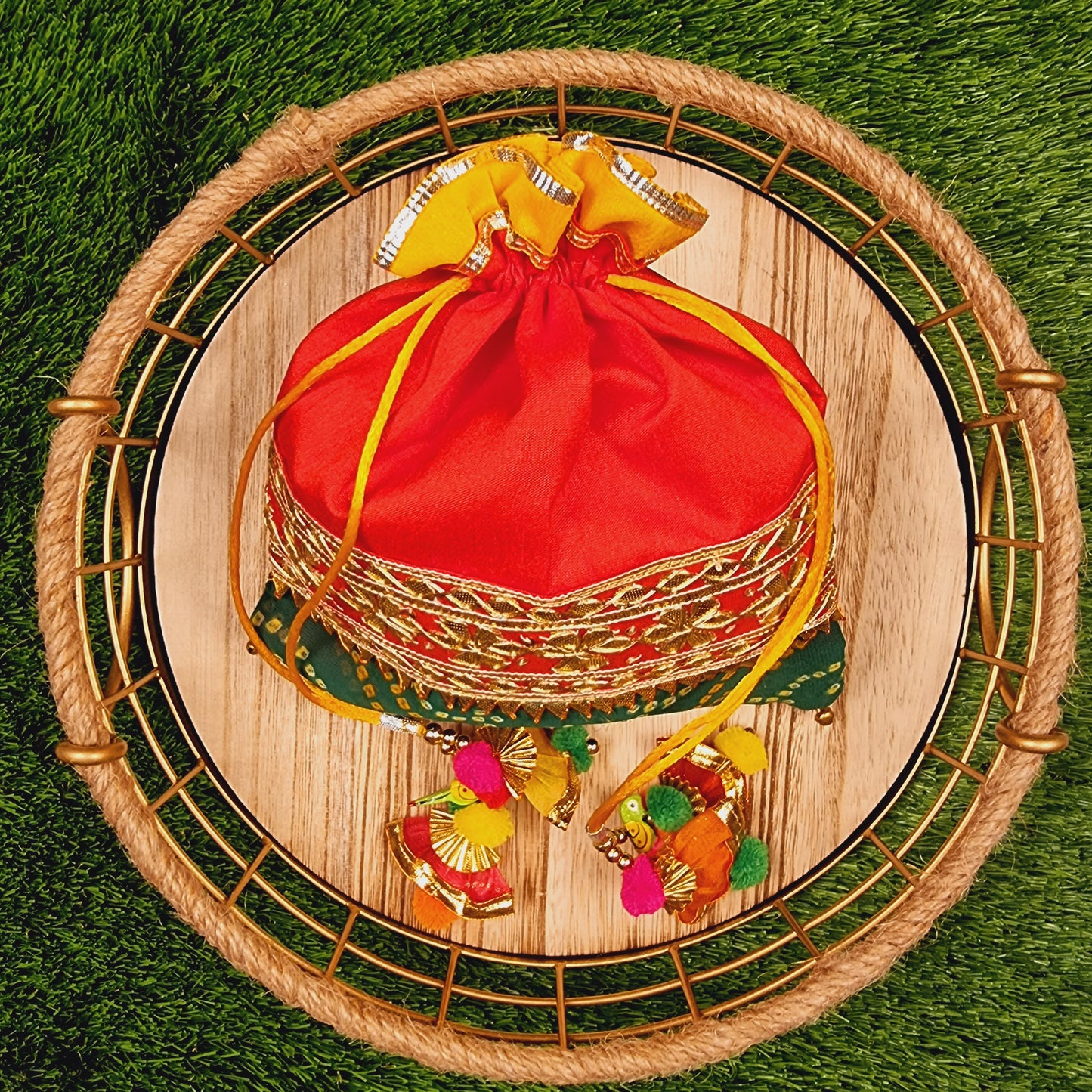 Lehriya Potli Gifting Bag Red