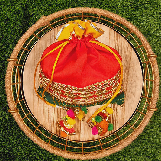 Lehriya Potli Gifting Bag Red