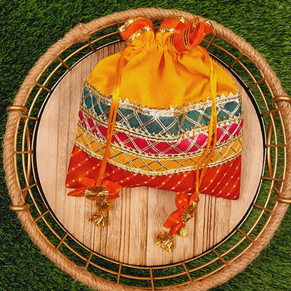 Lehriya Potli Gifting Bag Yellow