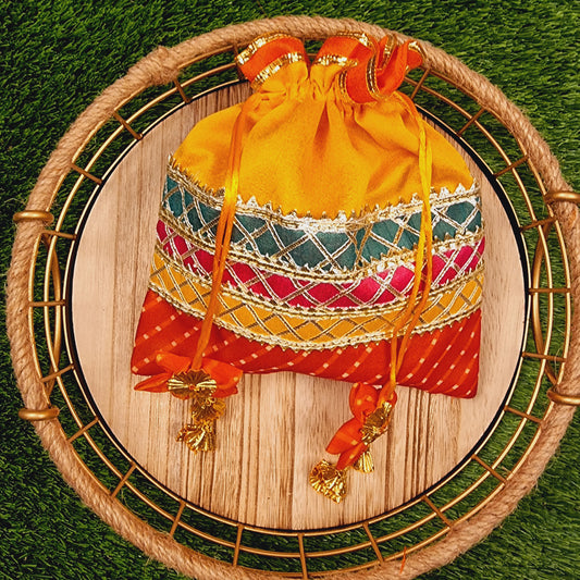 Lehriya Potli Gifting Bag Yellow