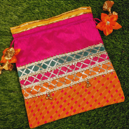 Lehriya Potli Gifting Bag Pink